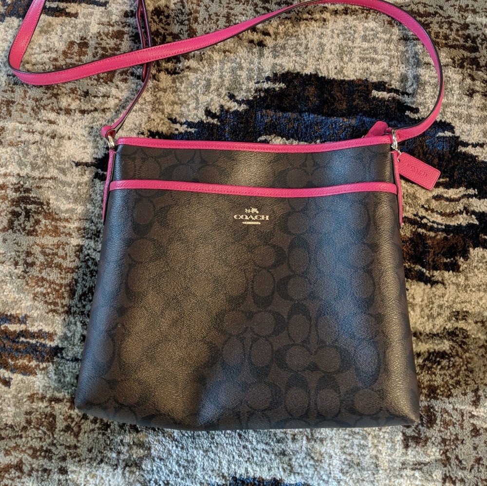 Pink and Brown Coach Crossbody Bag